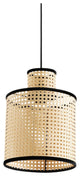 Vidalite Nakuv Rattan And Velvet Mini Pendant Light