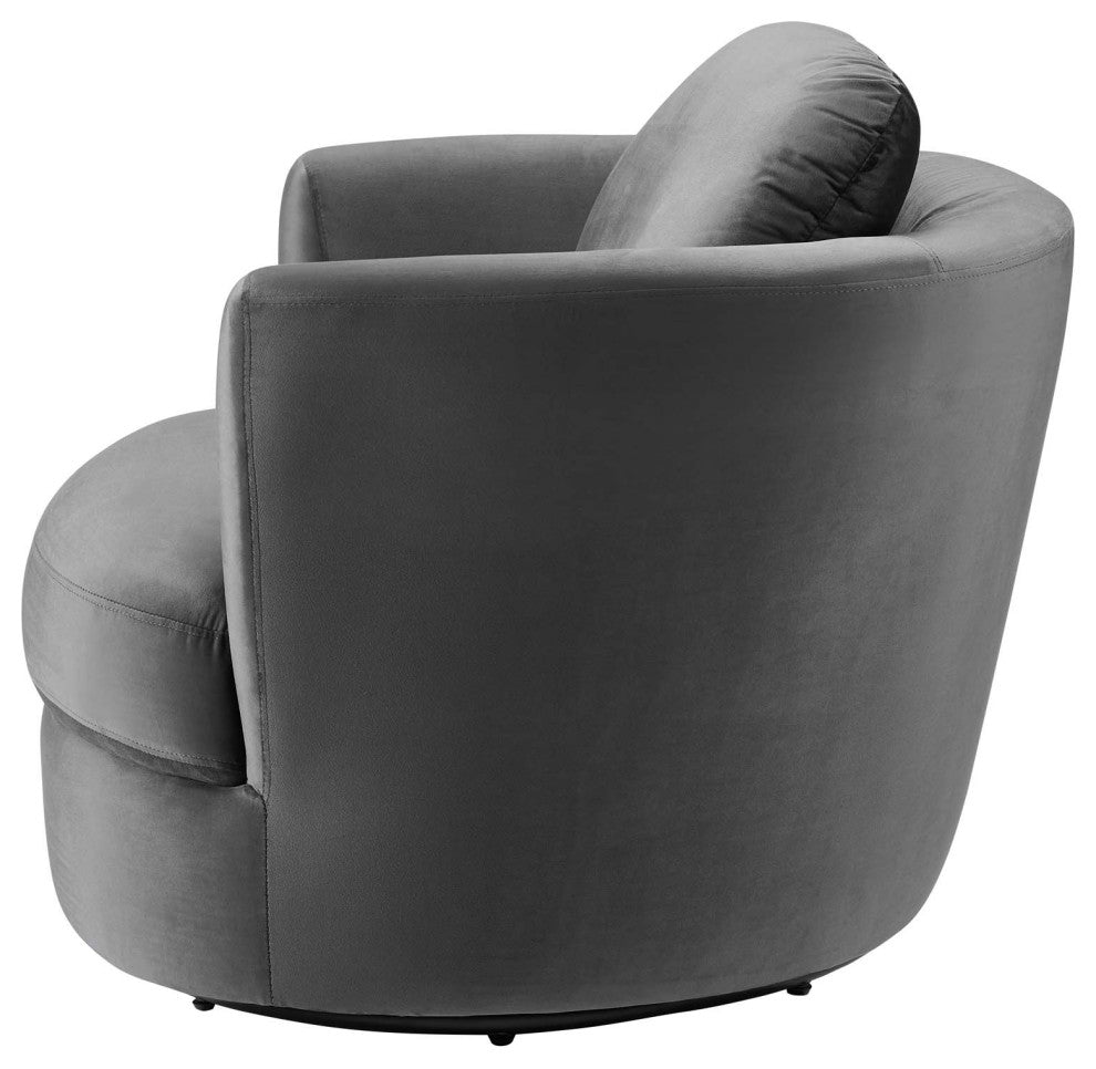 Armchair Accent Chair, Velvet, Gray, Modern, Living Lounge Hospitality