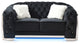 Sapphire 71 in. W Flared Arm Velvet Straight Sofa, Black