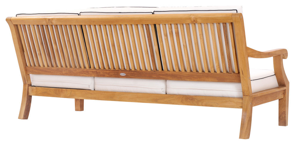 Teak Wood Deep Seating Patio Sofa with Cushions