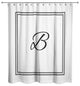 Classic White Monogrammed Shower Curtain, B