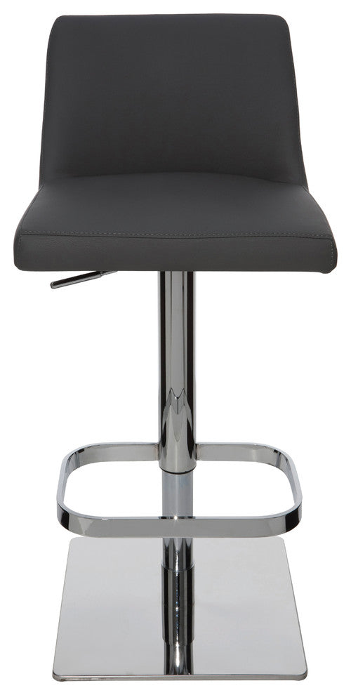 Rome Adjustable Bar Stool Naugahyde Leather, Gray