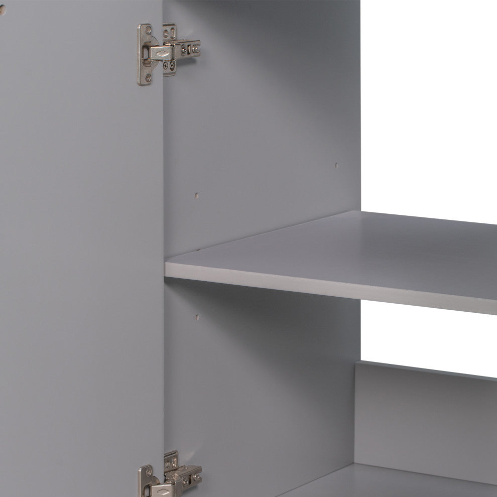 30 Inch MDF Freestanding Bathroom Vanity Set with Ceramic Sink, Grey
