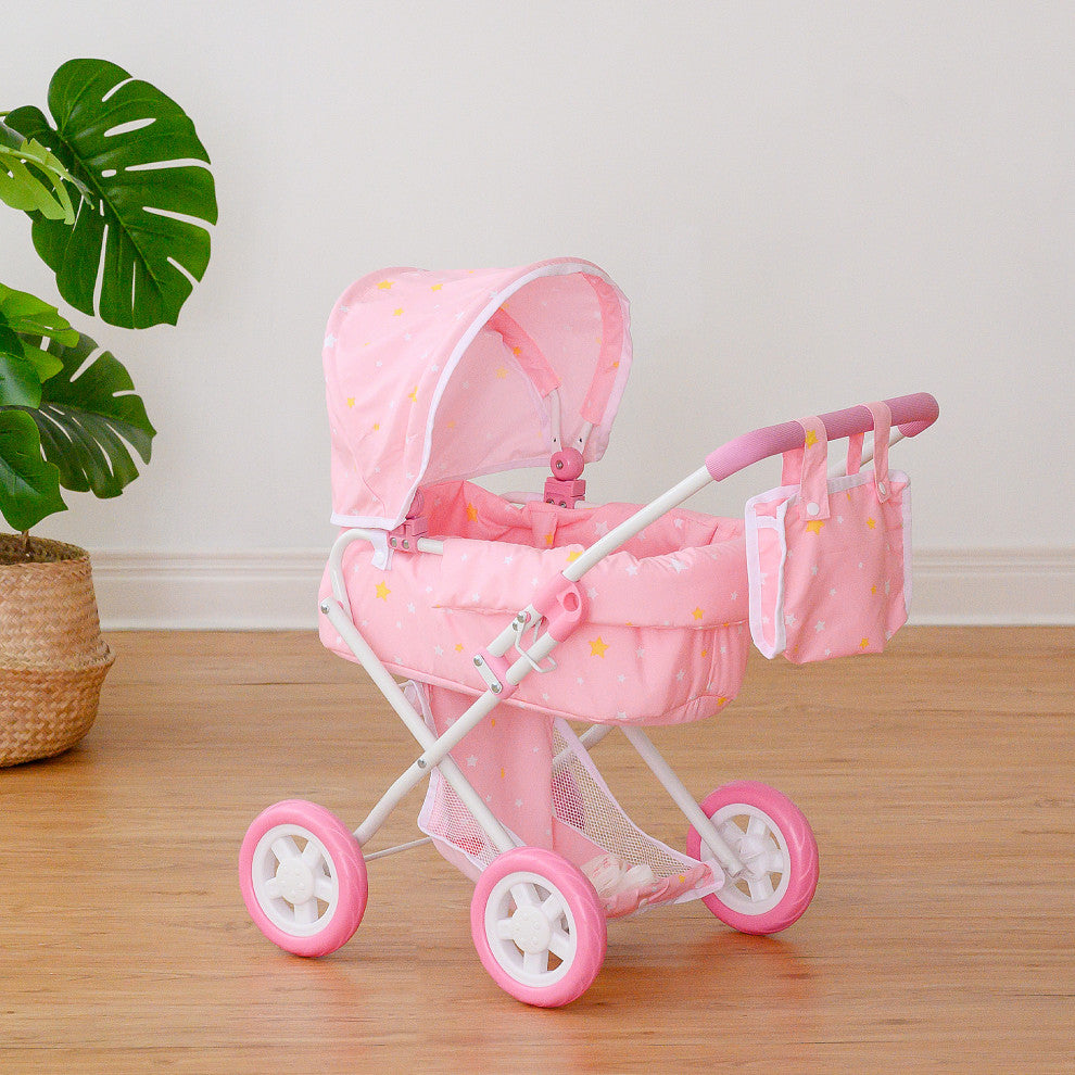 Twinkle Stars Baby Doll Deluxe Strollers Pink