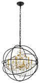 Cory 6-Light Black and Gold Crystal Pendant