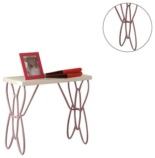 Nightstand with Butterfly Design, White and Light Purple