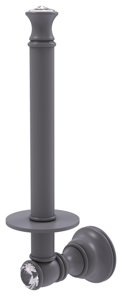 Carolina Crystal Upright Toilet Paper Holder, Matte Gray