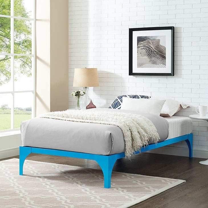 Marcus Twin Size Platform Bed, Light Blue