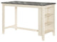 Benzara BM286286 Joss 60" Cottage Counter Height Table, 2 Tone Wood, Cream Base