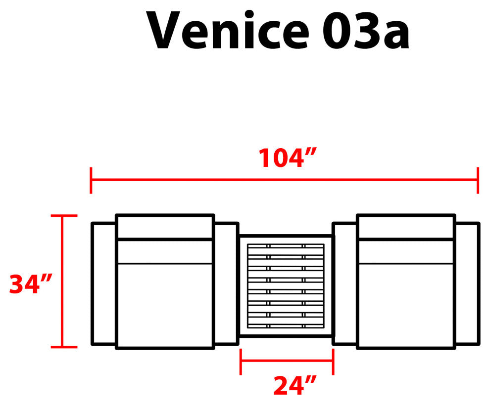 Venice 3 Piece Outdoor Wicker Patio Furniture Set 03a