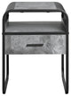 Acme Raziela End Table With Drawer Concrete Gray and Black Finish