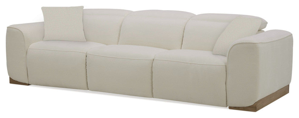 Divani Casa Hagerty - Modern Off-White Fabric Sofa With 2 Power Recliners