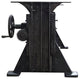Craftsman Industrial Dining Table - Adjustable Height Iron Base - Mahogany Top