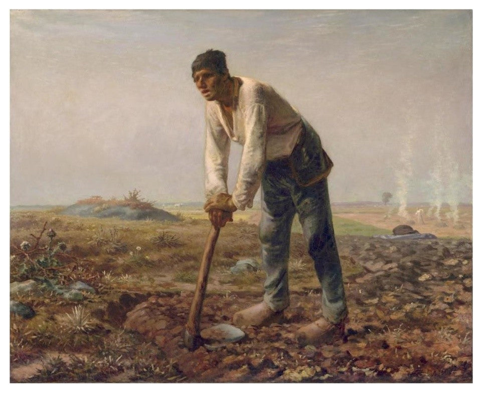 "Man with a Hoe" Digital Paper Print by Jean-Francois Millet, 26"x22"