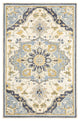 4'X6' Blue And Ivory Bohemian Area Rug