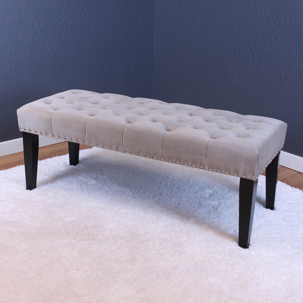 Markelo Velvet Bench, Taupe