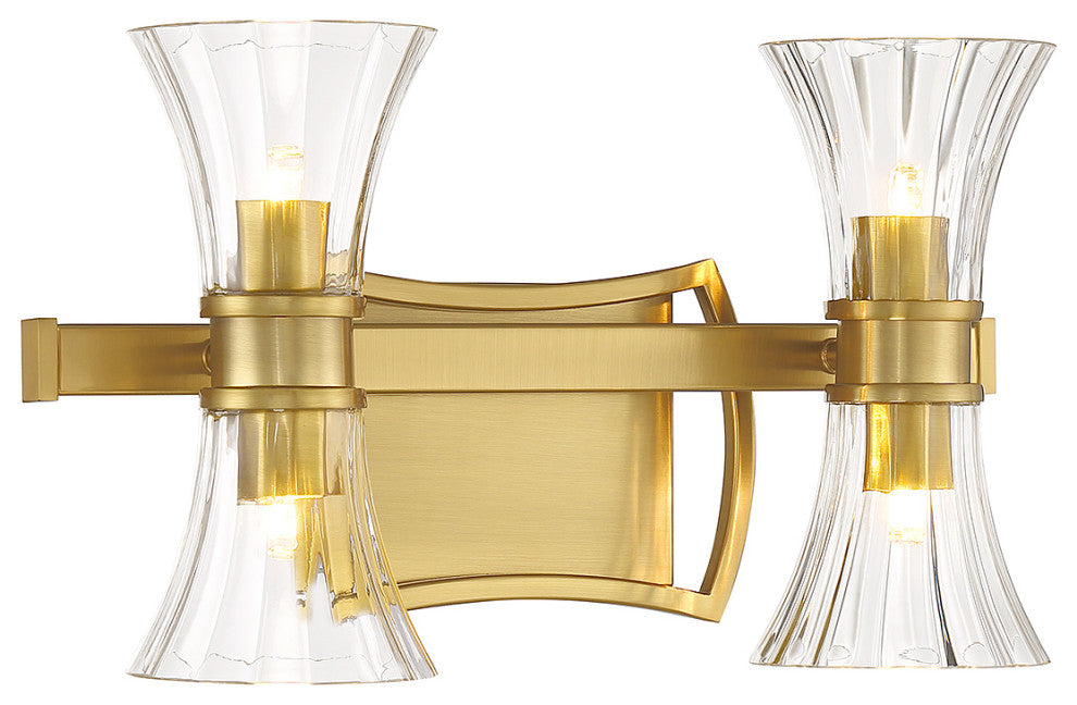 Bennington 4-Light Bathroom Vanity Light, Warm Brass