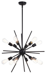Estelle 12 Light Pendant, Matte Black