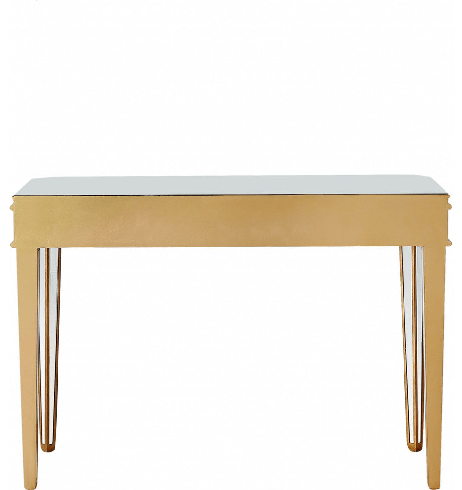 Antiqued Gold Finish Console Table