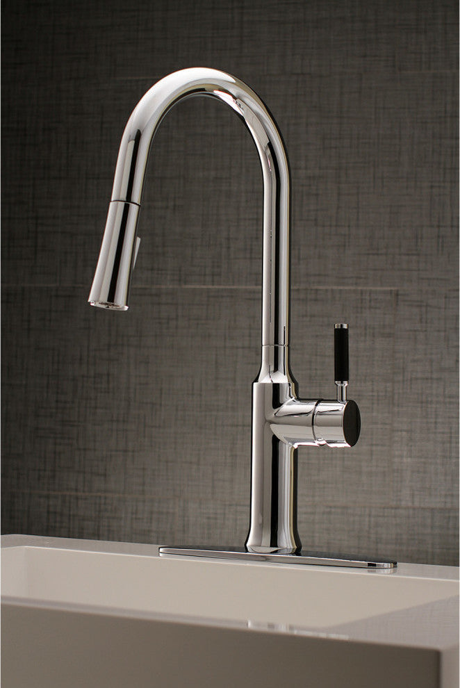Gourmetier Single-Handle Pull-Down Kitchen Faucet, Polished Chrome