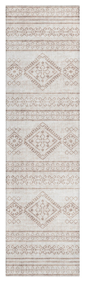 Indoor/Outdoor Sedona SN14 Putty Machine Washable 2'3" x 12' Runner Rug