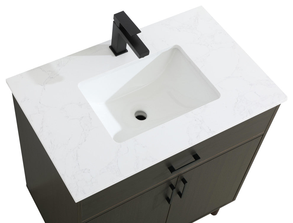 Home Living 30" Single Bathroom Vanity, Mocha Brown