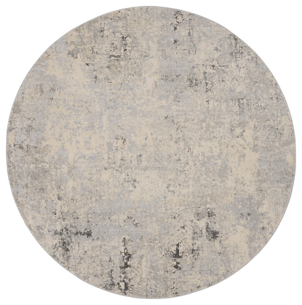 Nourison Rustic Textures 7'10" Round Grey/Beige Modern Indoor Area Rug