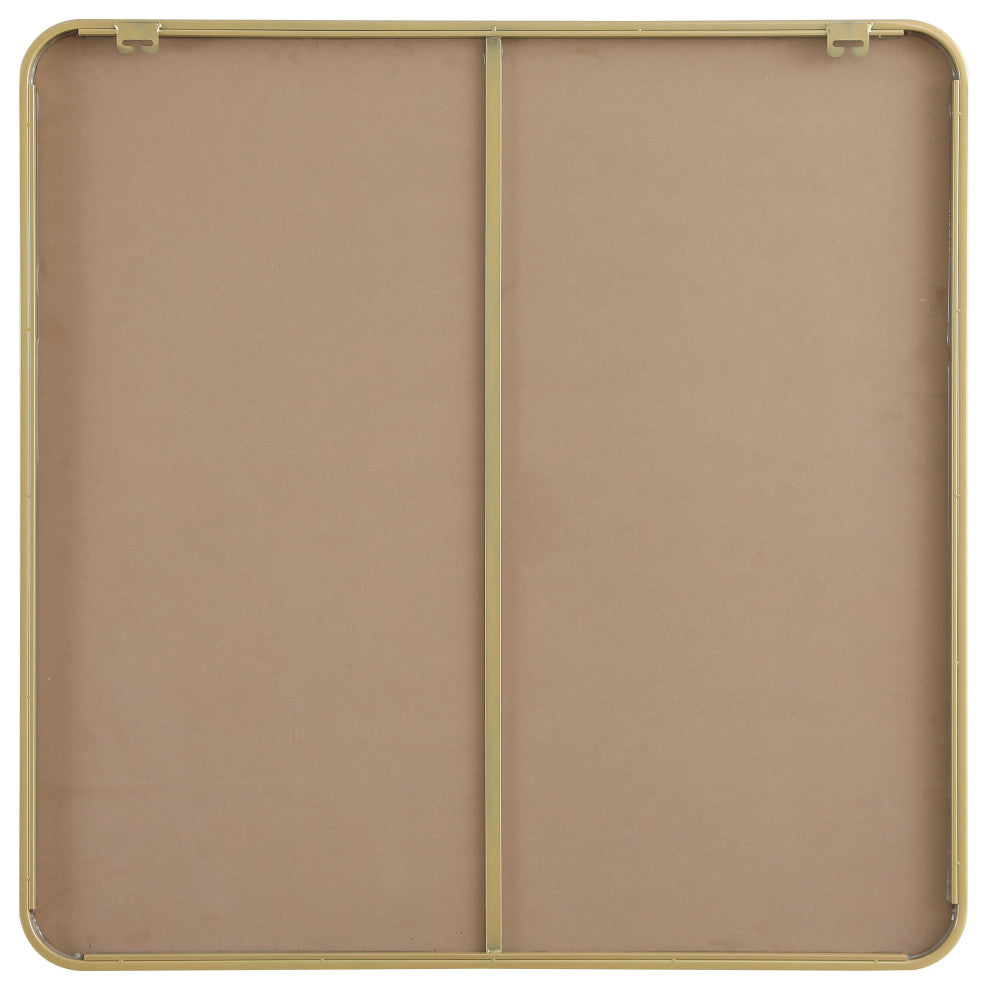 Home Living Contour Metal Rectangle Mirror 36x36, Brass