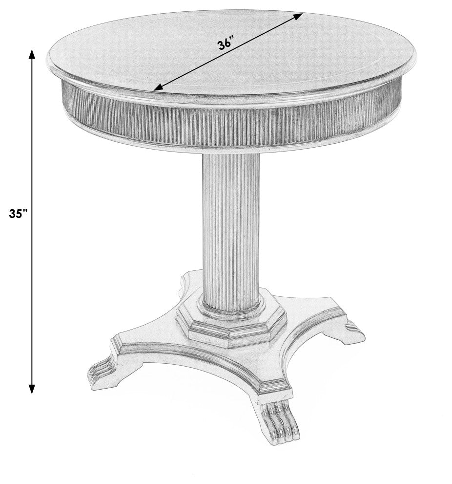 Ellsworth 36" Ribbed Pedestal Foyer Table, Cherry
