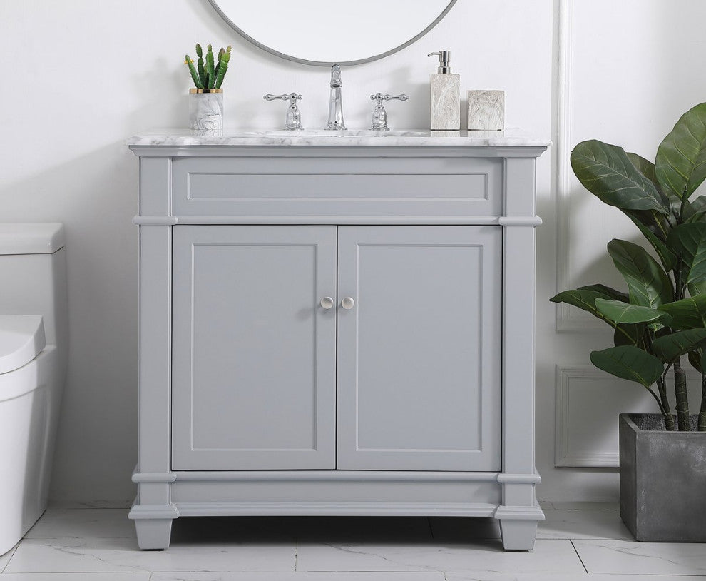 Weston Single Bathroom Vanity Set, Grey, 36