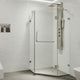 VIGO Piedmont Frameless Hinged Neo-Angle Shower Enclosure, Brushed Nickel, 36" D X 36" W, Without Base