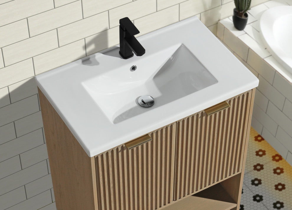 Ari Kitchen and Bath San Diego Bath Vanity, Oak, 30", Freestanding
