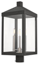 3 Light Outdoor Post Top Lantern, Black
