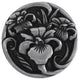 River Irises Knob Antique Brass, Brilliant Pewter