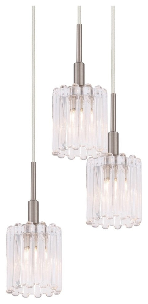 Woodbridge Lighting Candice 5-light Glass Cluster Pendant in Nickel