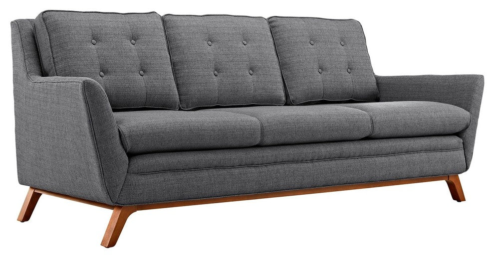 Modern Contemporary Urban Living Sofa Set ( Set of Two), Grey Gray, Fabric