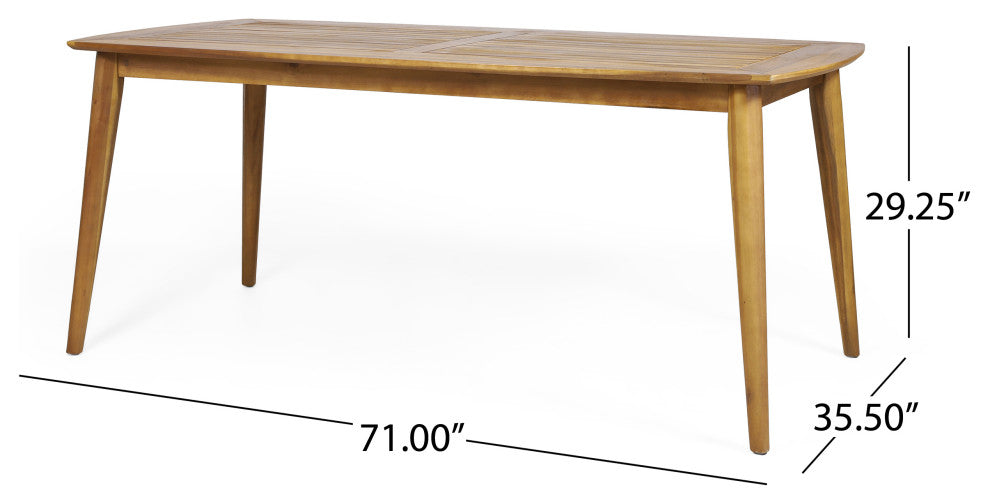 GDF Studio 7-Piece Arthur Outdoor Wicker Dining Set With Acacia Dining Table