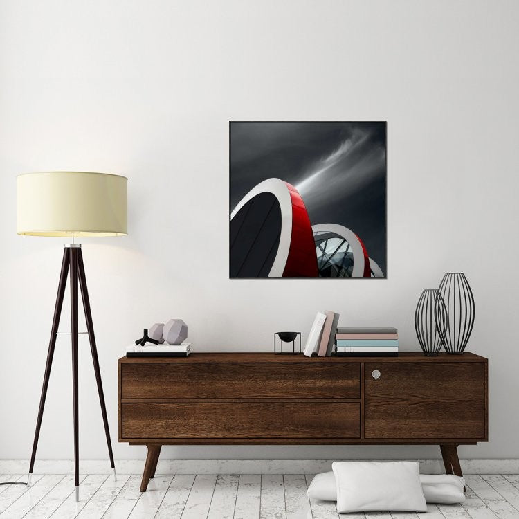 "Mediacita" Framed Canvas Giclee by Gilbert Claes, 37x37"