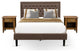 3Pc Bed Set, 1 Queen Bed Frame Brown, 2 Small Night Stands