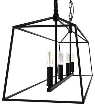 Fair Oaks Flat Matte Black 4 Light Chandelier