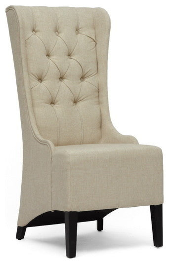 Baxton Studio Vincent Beige Linen Modern Accent Chair