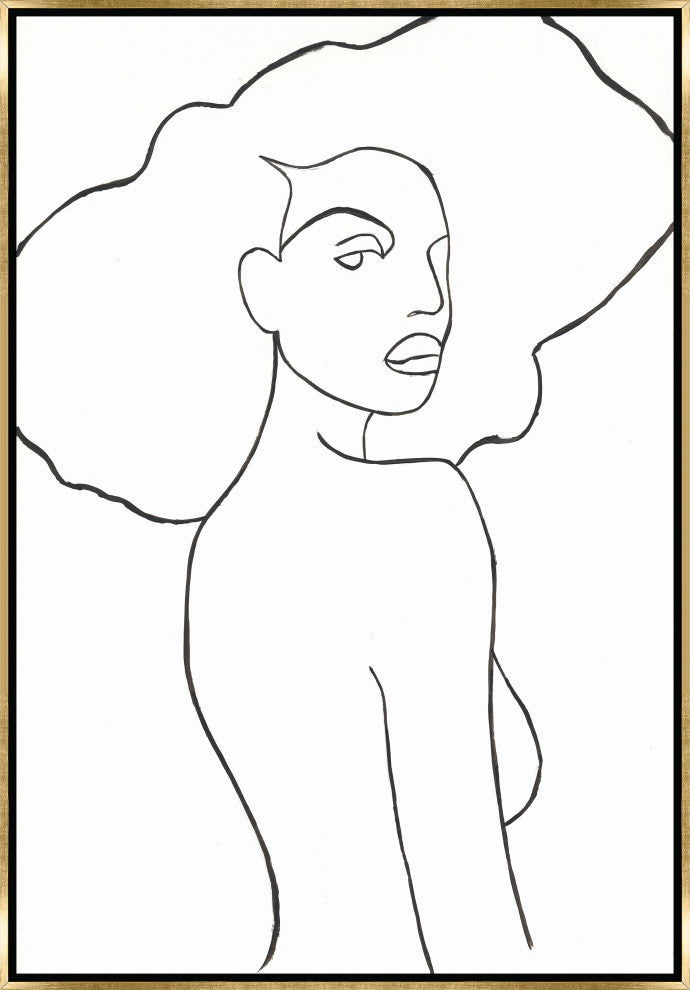 30x44 Swift VI, Framed Artwork, Gold