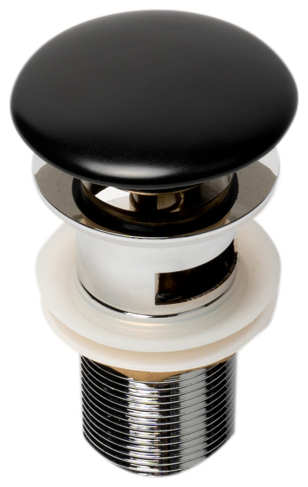 Ab8056-Bm Black Matte Ceramic Mushroom Top Pop Up Drain For Sinks With Overflow