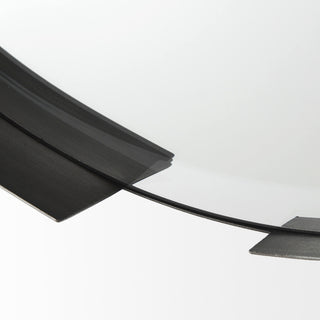Adrianna 24.4" Black Metal Round Mirror