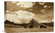 "Old Red Barn In Pastoral Landscape, Oregon - Sepia" Artwork, 18" x 12"