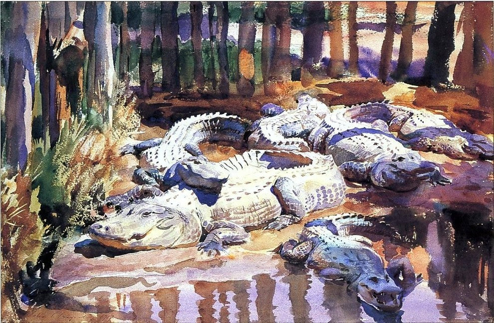John Singer Sargent Muddy Alligators, 18"x27" Gallery Wrapped Canvas Print