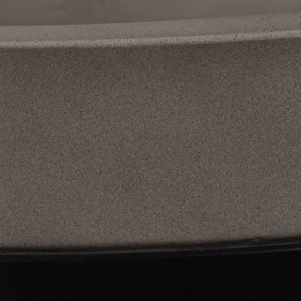 Obsidian Medium Indoor/Outdoor Planter, Gray Concrete With Black Accent