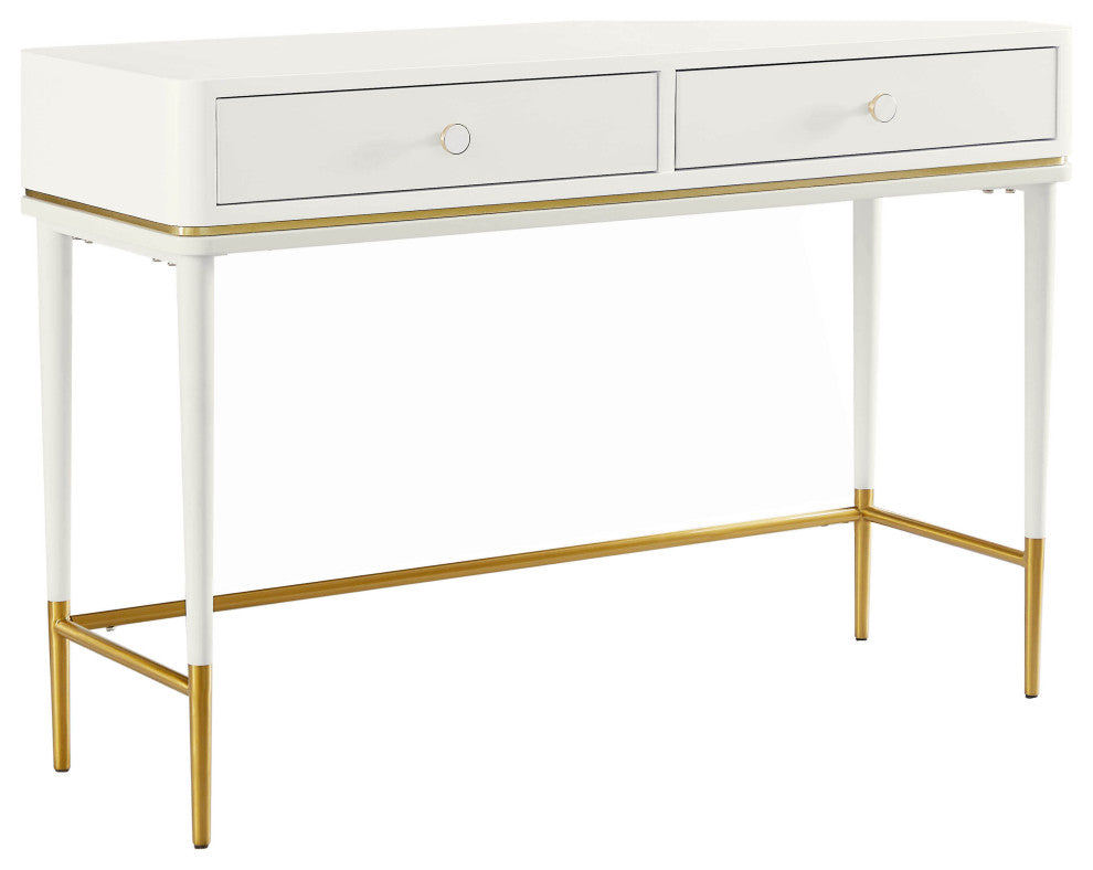 Mariah 2 Drawer Off-White Desk - Off-White