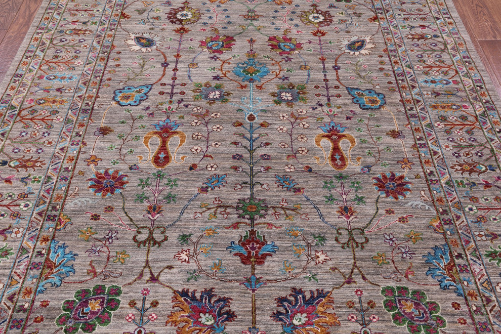 6' 8" X 9' 3" Hand-Knotted Persian Tabriz Wool Rug Q10570