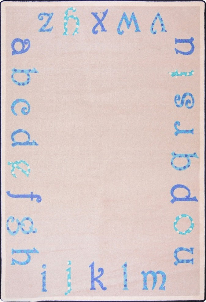 Kid Essentials Rug, Polka Dot ABC's, Blue, 3'10"x5'4"